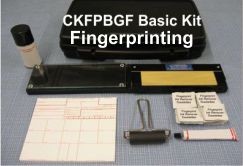CKFPBGF Basic Fingerprint Kit, Folding Glass Inking Station