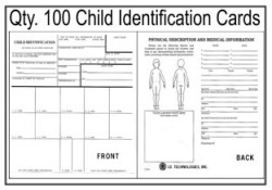 Child Identification Fingerprint Cards