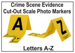 A - Z Photo Marker with Cut-Out Scale
Photo Marker with Cut-Out Scale
Evidence Collection Markers
Crime Scene Markers
Crime Scene Photo Markers
Evidence Photo Markers