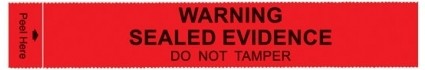 Warning Sealed Evidence Precut Sawtooth Evidence Seals 
Evidence Warning Tape