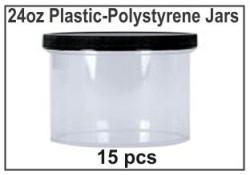 24oz Plastic-Polystyrene Jars - 15/case