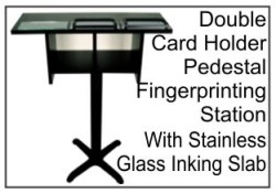 Pedestal Station W/2 Card Holder, Glass Slab