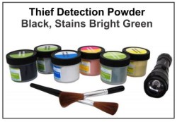 TDIBG2 Black, stains Bright Green
Thief Detection Powders