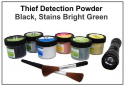 TDIBG2 Black, stains Bright Green
Thief Detection Powders